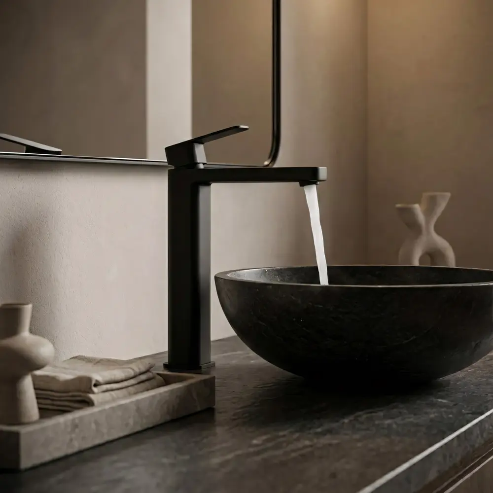 Bateria umywalkowa Rea Arlo Czarna Wysoka